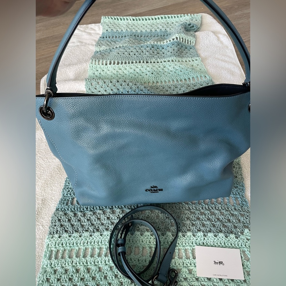 Coach Blue and Gun Metal Bag ❤️⭐️with Crossbody Strap and Dustbag
